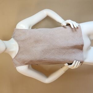 GAP LINEN medium sleeveless shirt, top tank hubby linen natural khaki color